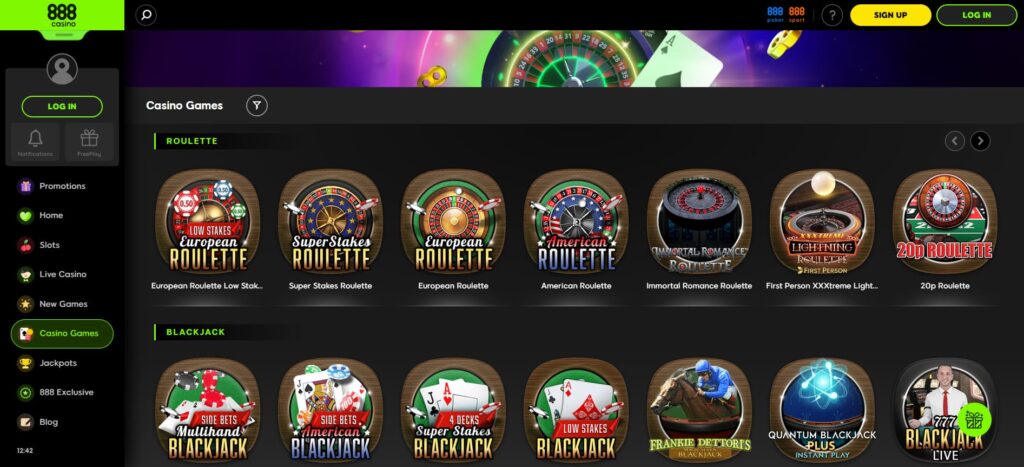 888Casino Non UK Casinos