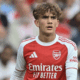 Max Dowman pictured playing for Arsenal