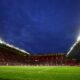 Old Trafford under floodlights