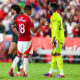 Casemiro (left) and Andre Onana (right) pictured shaking hands during Manchester United's pre-season tour in 2024