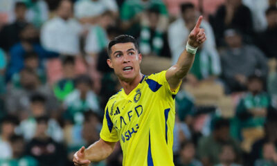 Cristiano Ronaldo pictured playing for Al-Nassr in Saudi Arabia