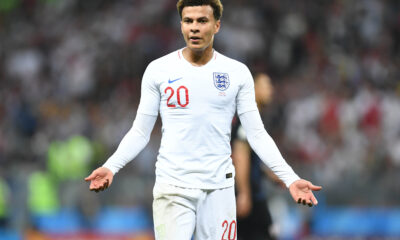 Dele Alli pictured playing for England at the 2018 FIFA World Cup