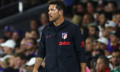 Atletico Madrid boss Diego Simeone pictured on the touchline
