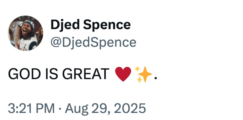 Djed Spence tweeted "GOD IS GREAT" after receiving his first senior England call-up