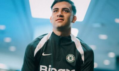 Facundo Buonanotte pictured in Chelsea training kit shortly after joining the club in September 2025
