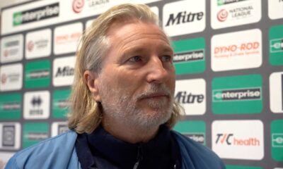 Forest Green Rovers manager Robbie Savage pictured during an interview