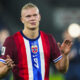 Erling Haaland pictured shortly after scoring five goals for Norway in an 11-1 win over Moldova in September 2025
