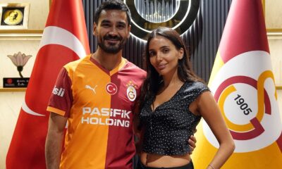 Ilkay Gundogan and wife Sara Arfaoui pictured together in September 2025 after he joined Galatasaray