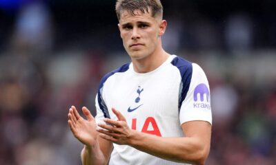 Mickey van de Ven pictured after Tottenham lost 1-0 to Bournemouth in August 2025