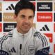 Arsenal manager Mikel Arteta pictured during a press conference