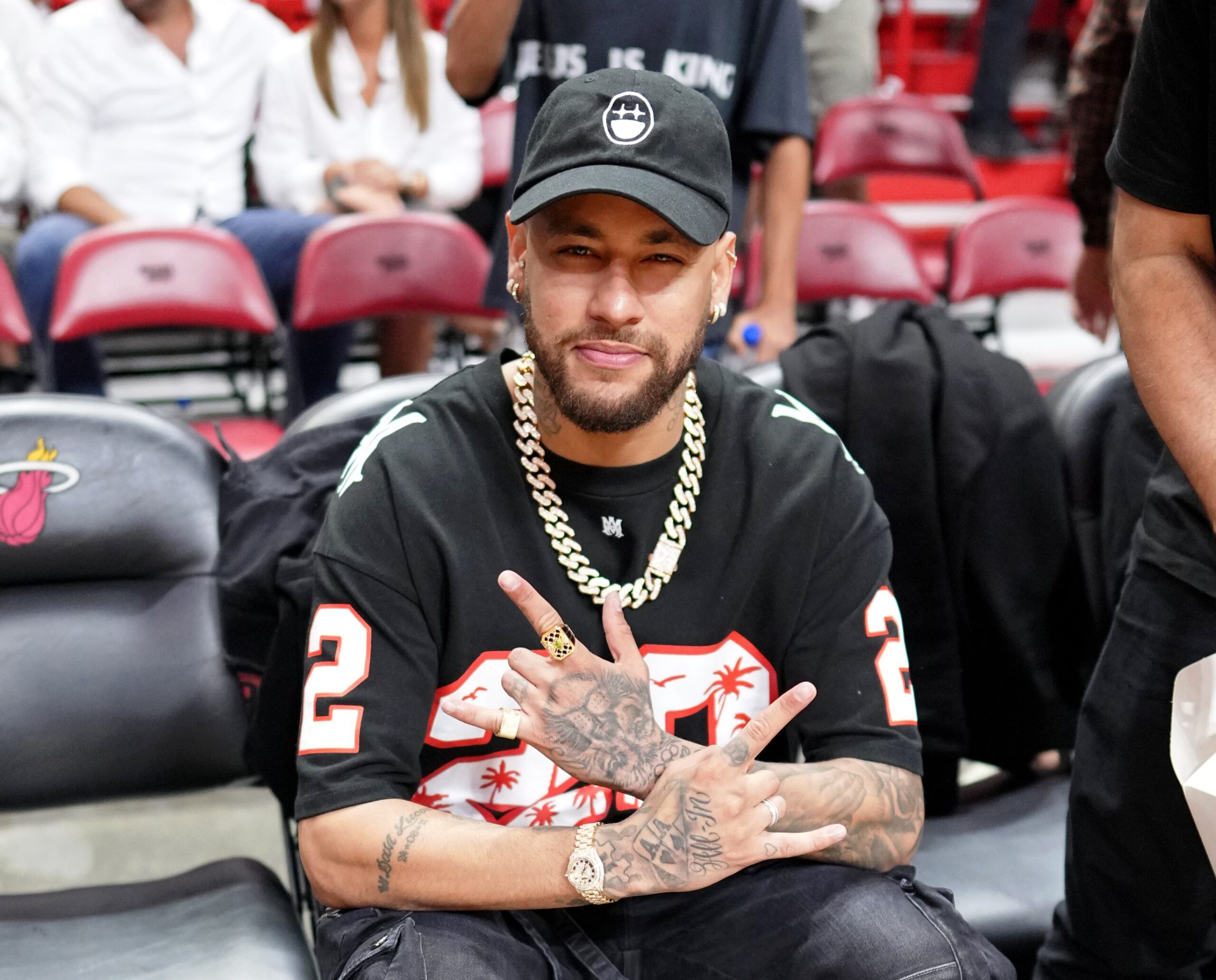 Neymar pictured at the 2023 NBA finals