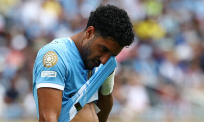 Omar Marmoush pictured at the 2025 FIFA Club World Cup with Manchester City