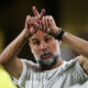 Man City manager Pep Guardiola pictured gesturing