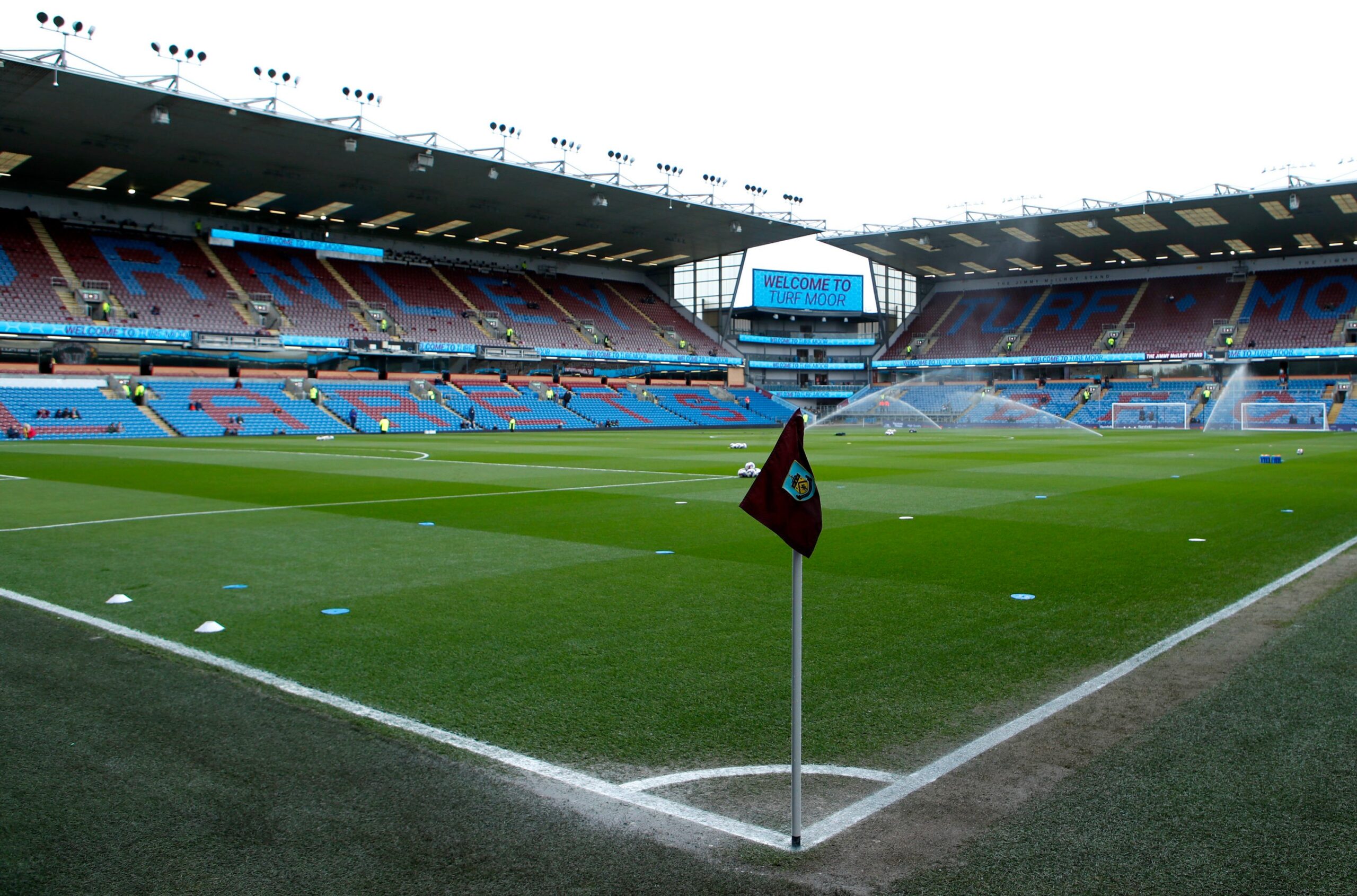 A photo taken inside Burnley's Turf Moor stadium before a game in 2023