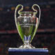 A close-up photo of the UEFA Champions League trophy