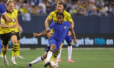 Raheem Sterling pictured in action for Chelsea