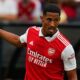 William Saliba pictured playing for Arsenal