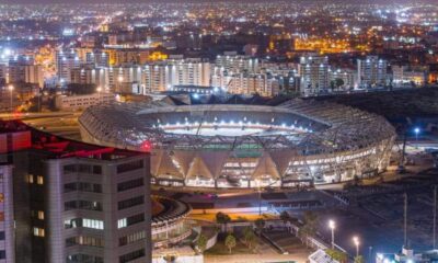 An aerial view of the Benghazi International Stadium