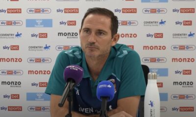 Frank Lampard pictured speaking during a Coventry City press conference