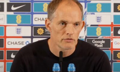 England manager Thomas Tuchel pictured during a press conference