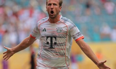 Harry Kane celebrates Bayern Munich goal at the 2025 Club World Cup