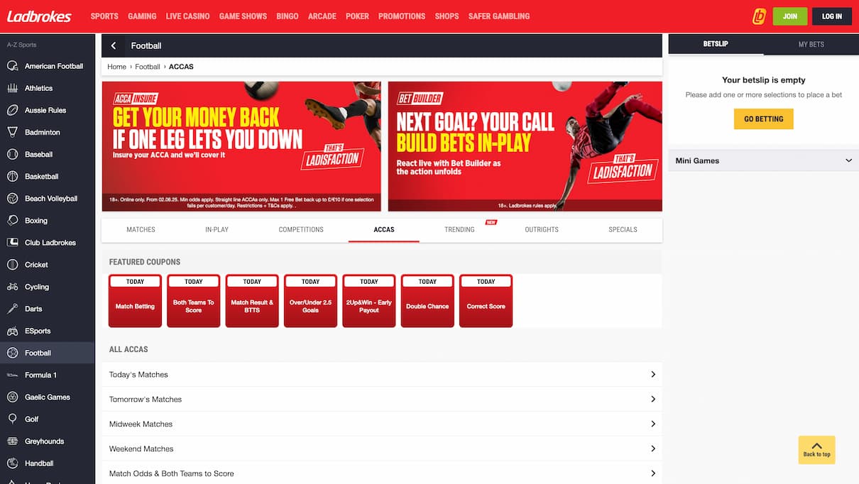 Ladbrokes Accumulator Betting Site