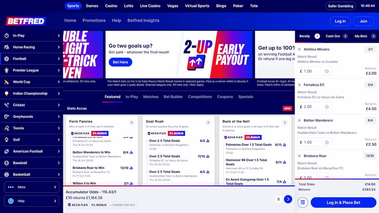 Betfred Acca Bets Stakes