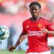 Kobbie Mainoo pictured playing for Manchester United