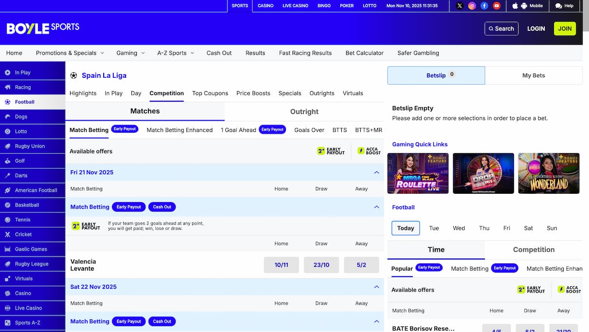 BoyleSports La Liga betting site