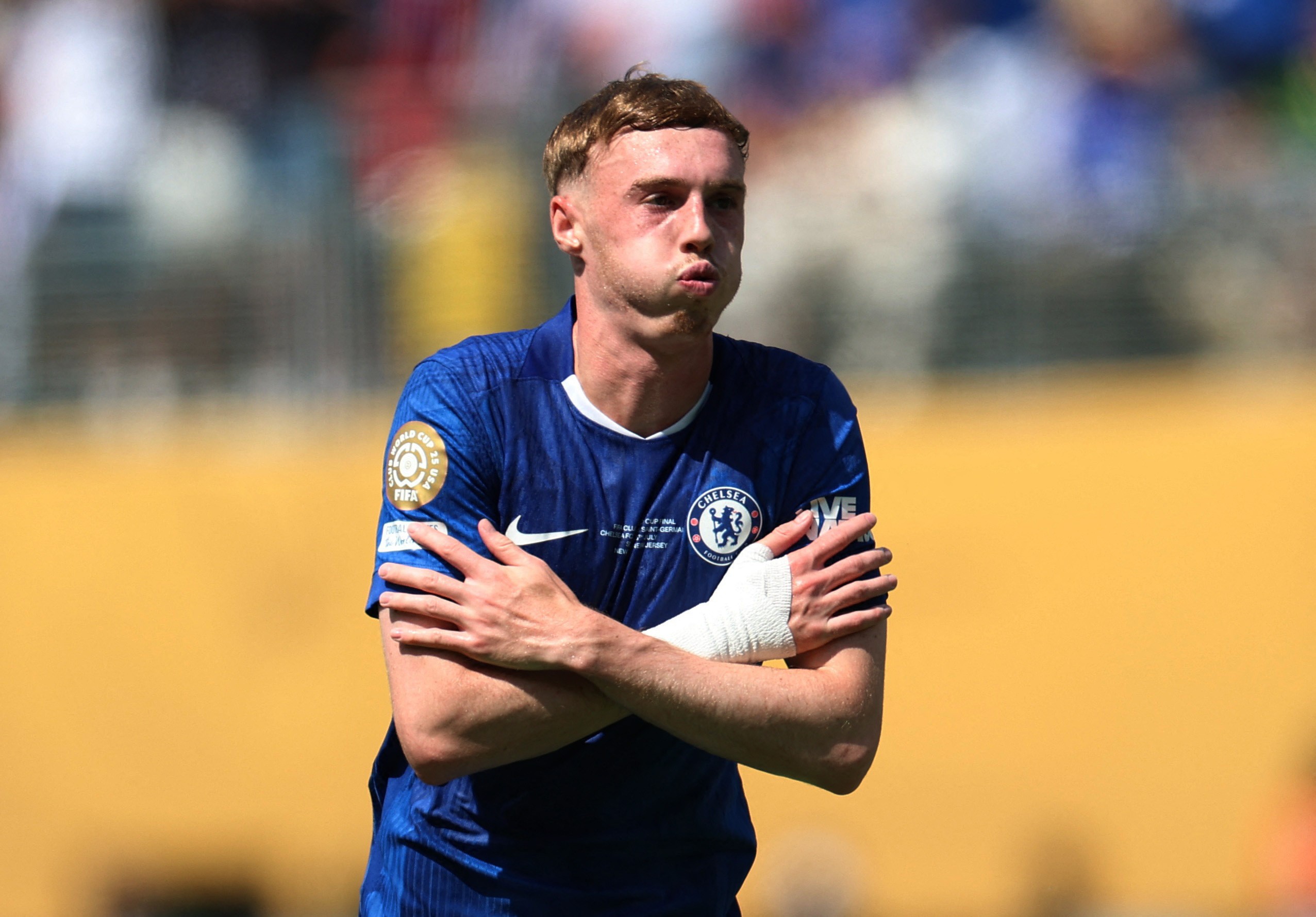 Cole Palmer pictured celebrating a goal for Chelsea at the 2025 FIFA Club World Cup