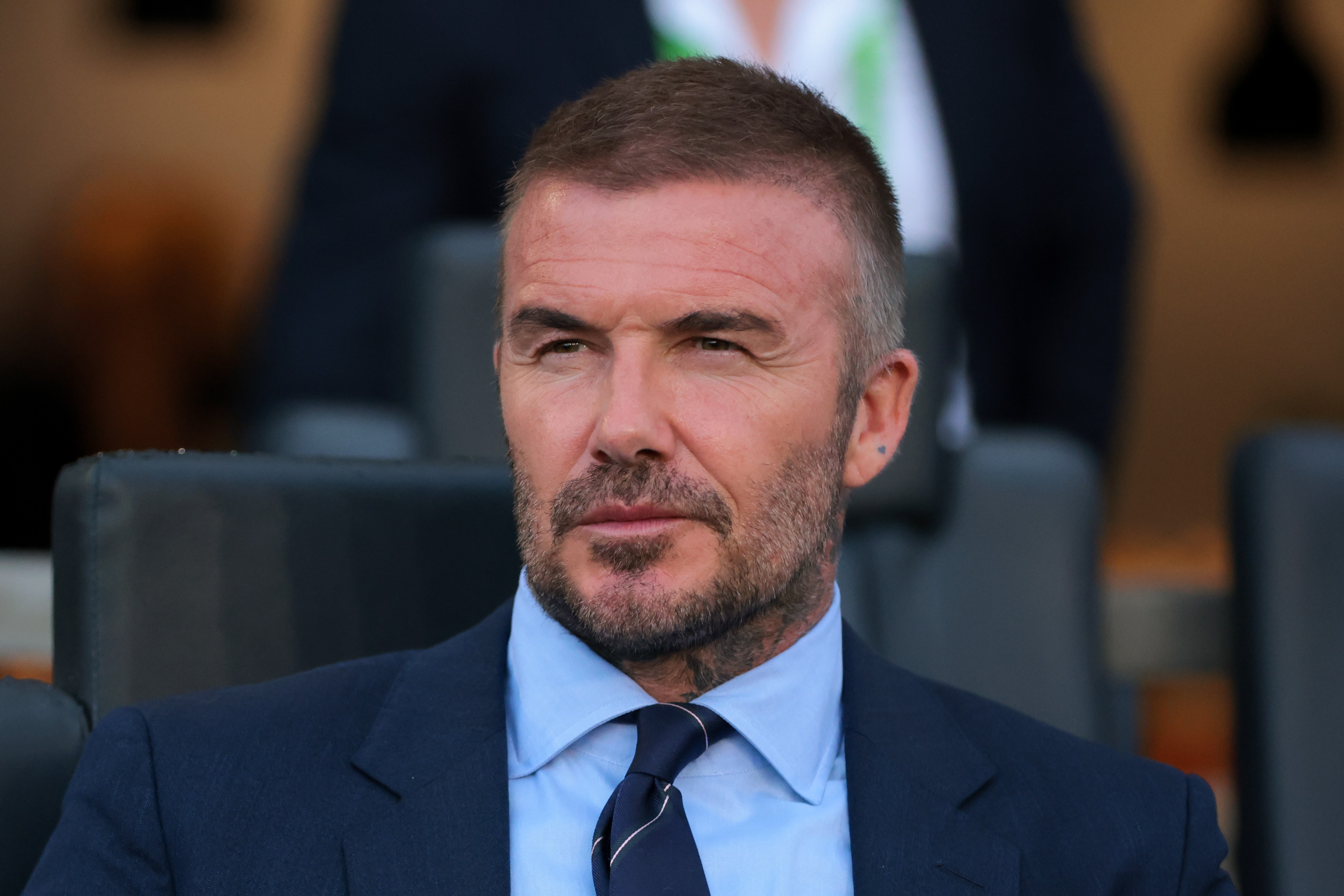 Inter Miami president David Beckham pictured watching an MLS game