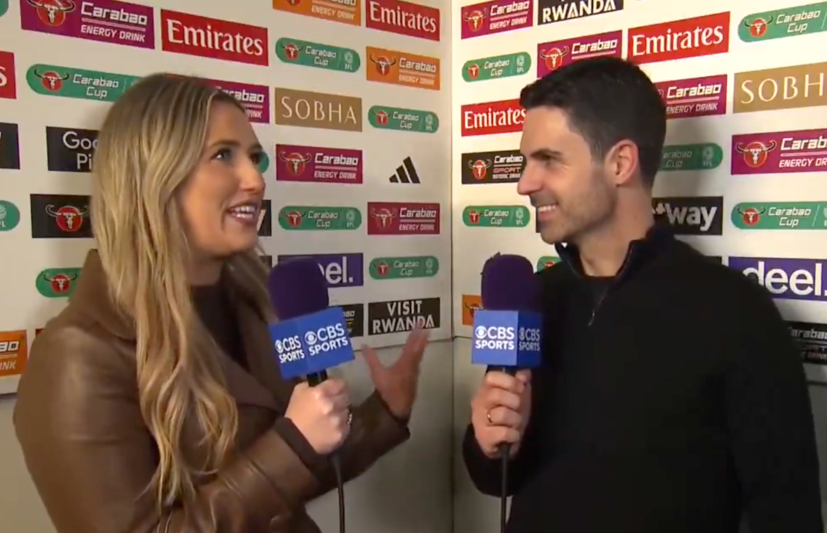 Poppy Miller interviewing Mikel Arteta