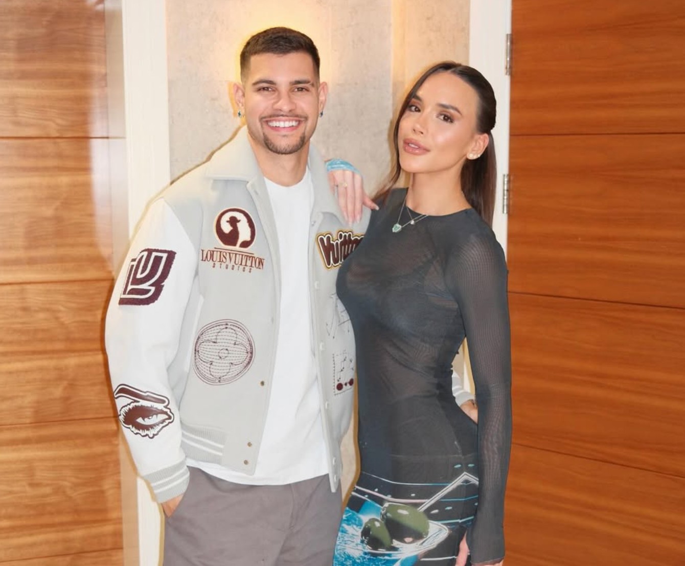 Bruno Guimaraes and wife Ana pictured posing for an Instagram photo