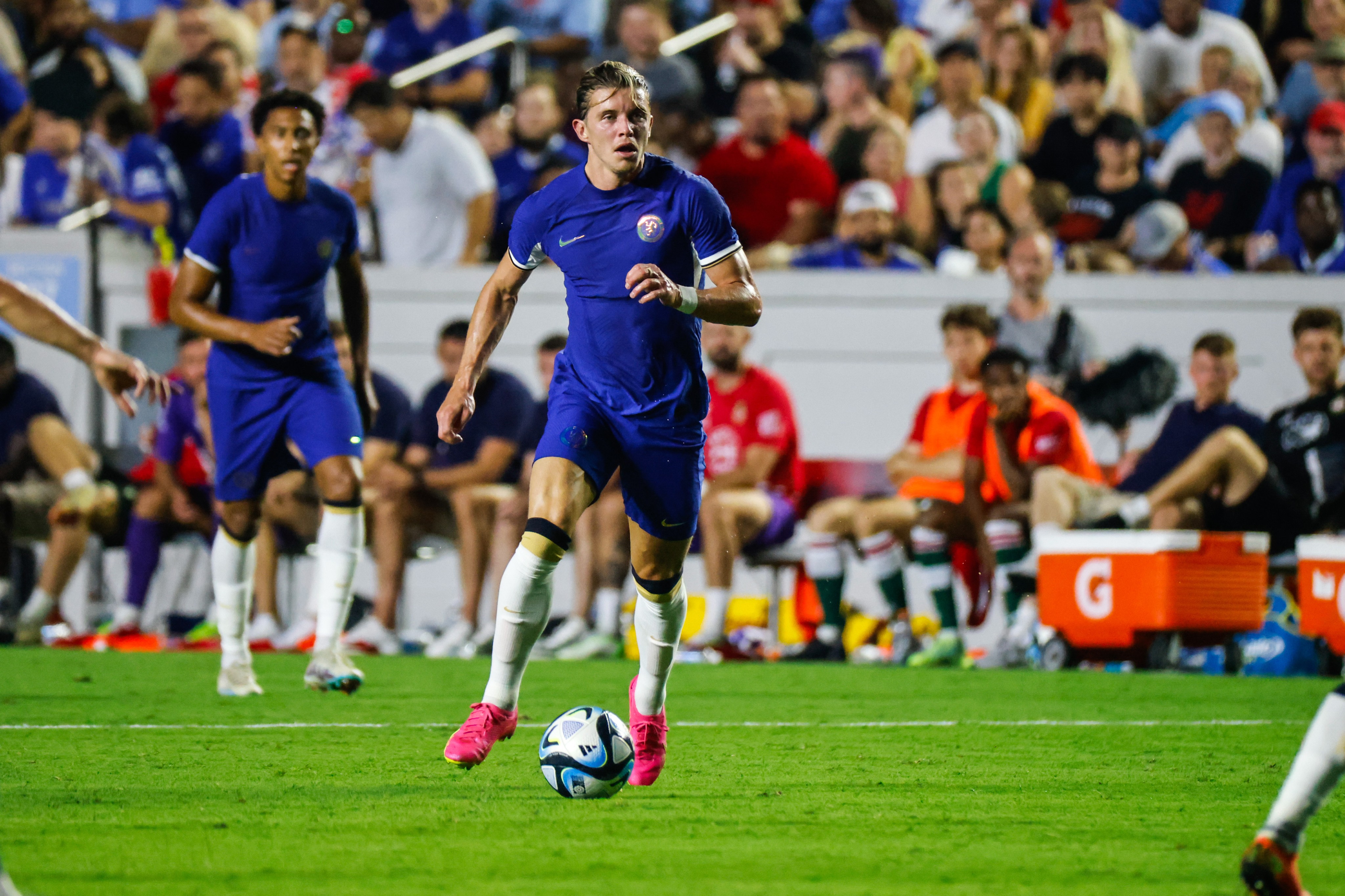 Conor Gallagher pictured playing for Chelsea in 2023