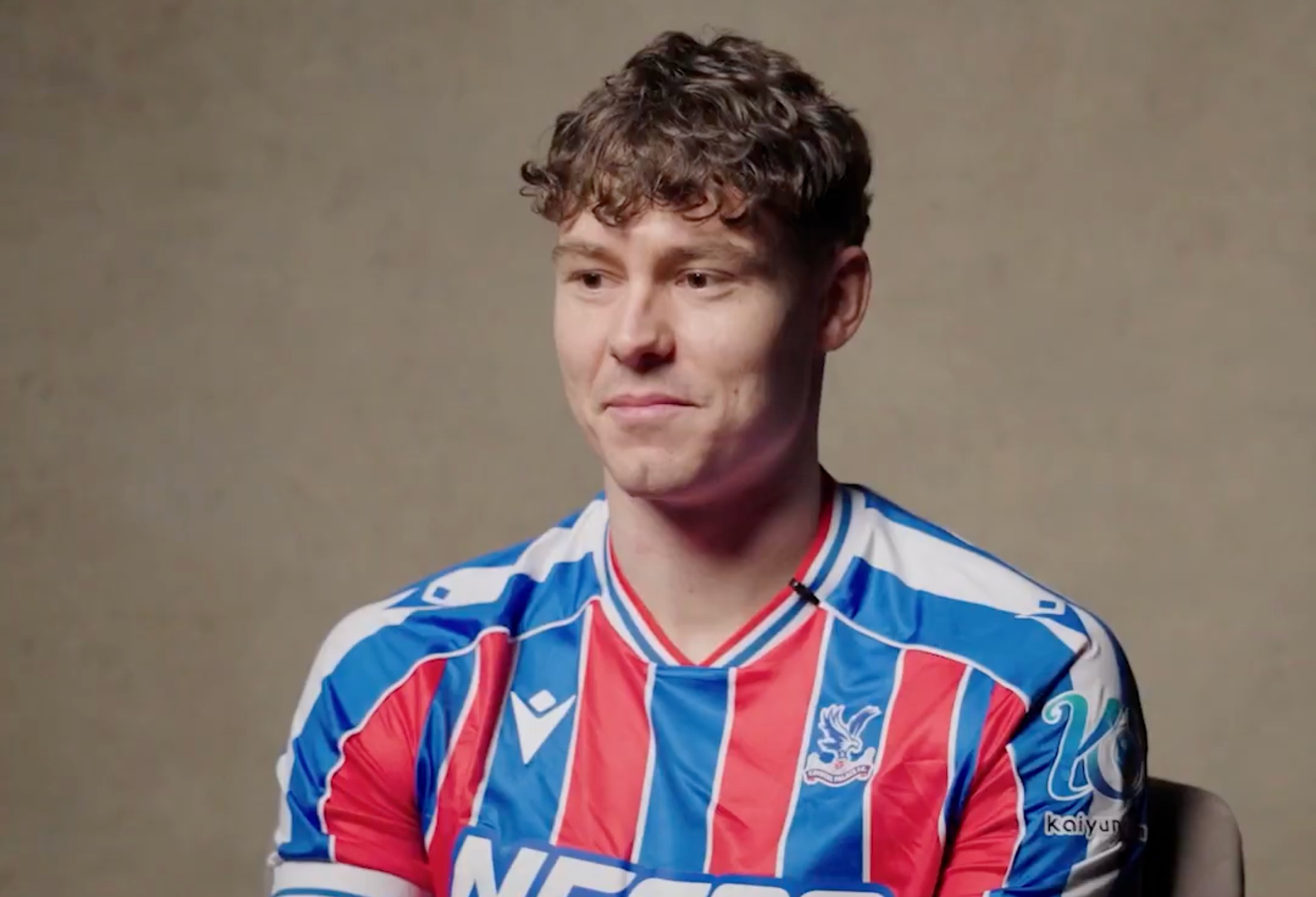 Jorgen Strand Larsen pictured shortly after signing for Crystal Palace