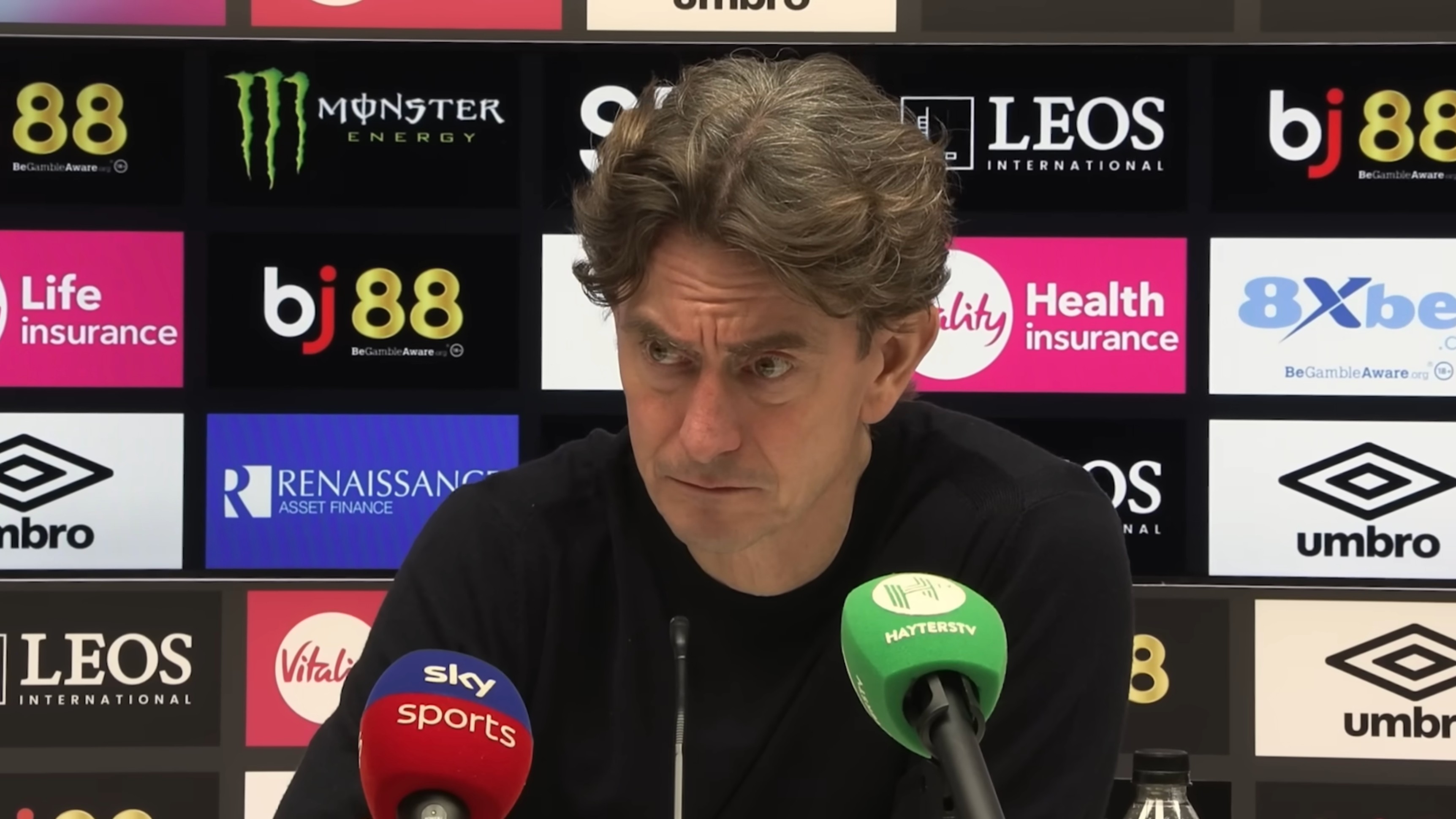 Tottenham manager Thomas Frank pictured after a 3-2 loss at Bournemouth in January 2026